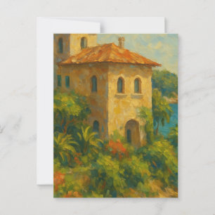Carte Postale Euro Summer Oil Peinture Villa