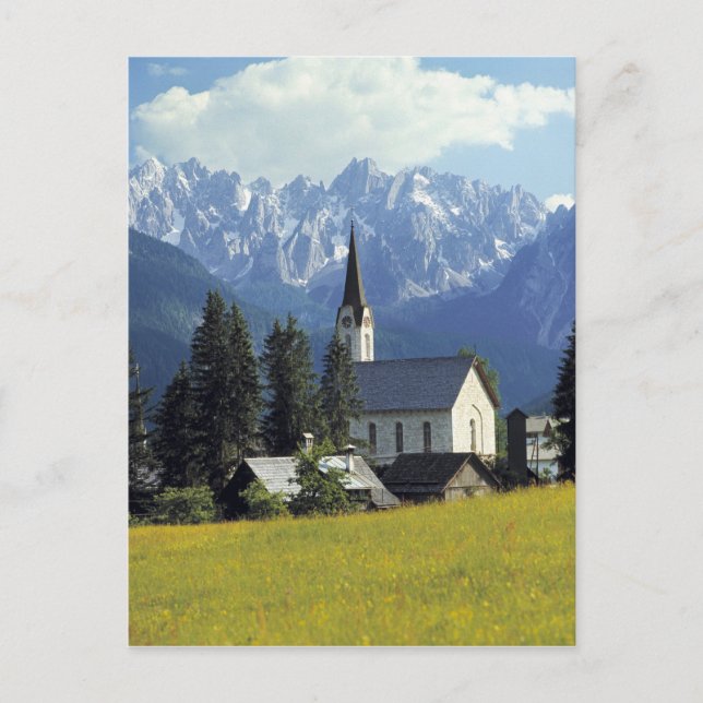 Carte Postale Europe, Autriche, Gosau. La flèche de l'église (Devant)