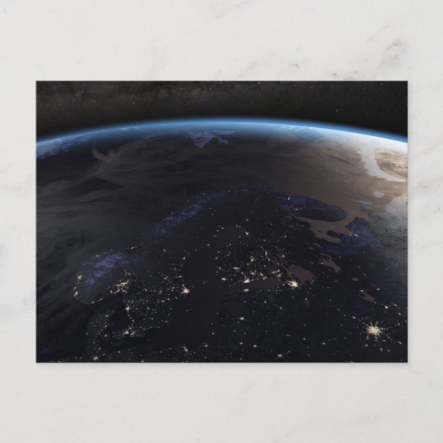 Carte Postale Europe du Nord en nocturne (Devant)