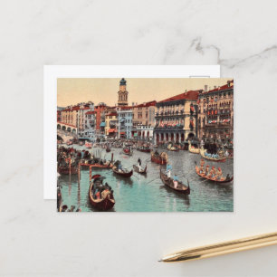 carte postale européenne vintage grand canal festa