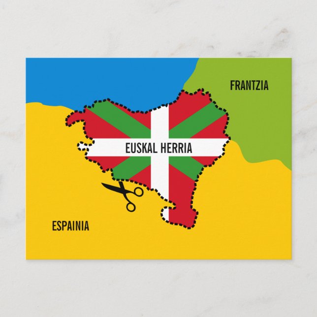 Carte Postale Euskal Herria : Ikurriña eta euskal indépendentzia (Devant)