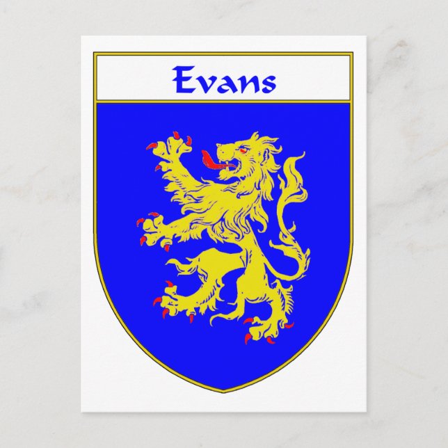 Carte Postale Evans Armoiries/crête de famille (Pays de Galles) (Devant)