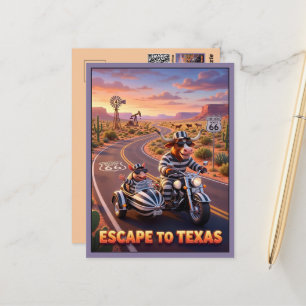 Carte Postale Évasion drôle au Texas 3D Voyage