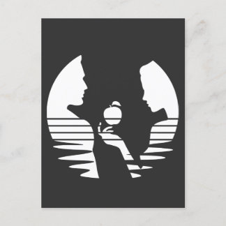 Carte Postale Eve Met Une Pomme À Adam, Version Blanche 2/3