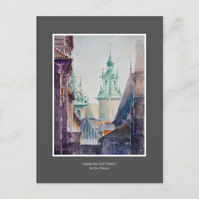 Carte Postale EVE Peint Cracovie, Pologne Vieille Ville (Devant)