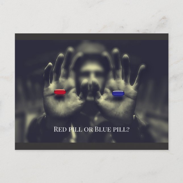 Carte Postale Éveil personnalisable Red Pill ou Blue Choice 2020 (Devant)