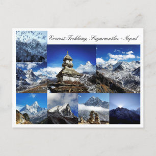 Carte Postale Everest Trekking, Parc Sagarmatha, Himalaya Népal