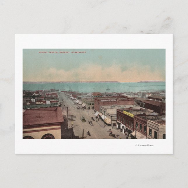 Carte Postale Everett, WAView de Hewitt Ave.Everett, WA (Devant)