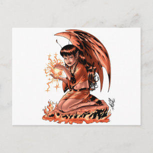 Carte Postale Evil Fairy faisant Magie par Al Rio