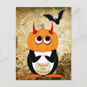 Carte postale Evil Penguin Halloween