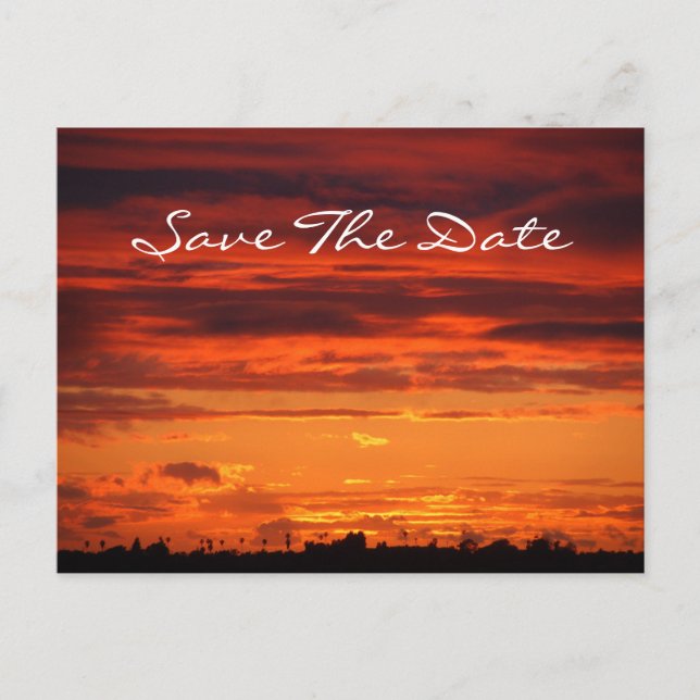 Carte postale "Évitez la date" de coucher de solei (Devant)