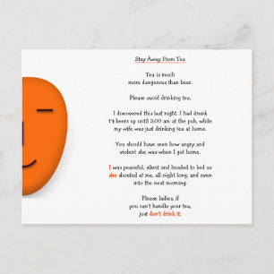 Carte Postale Évitez le thé, pas la bière Humour drôle de blague