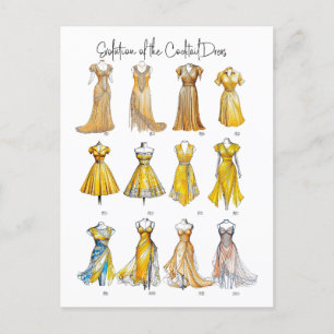 Carte Postale Évolution de la robe de Cocktail