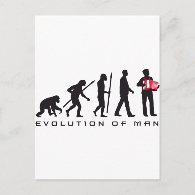 Carte Postale évolution de l'homme joueur d'accordéon marin (Devant)