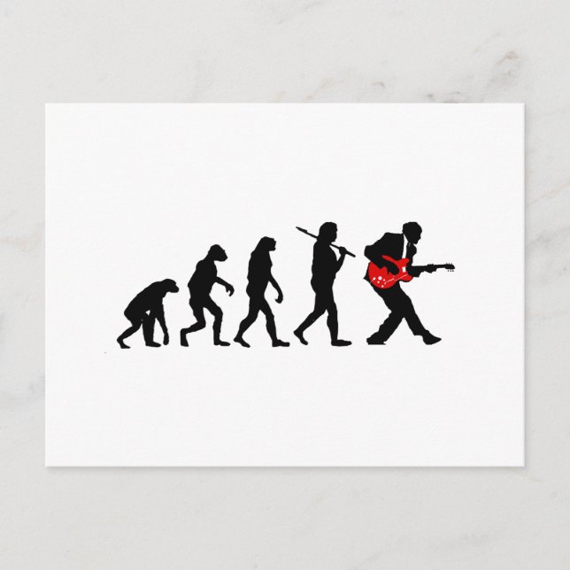 Carte Postale Évolution du joueur guitare (Devant)