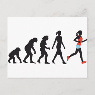 Carte Postale evolution of womale female jogging