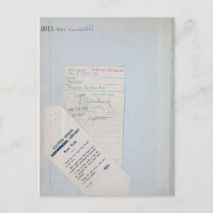 Carte Postale Ex Library Checkout Card pour les lecteurs et les 