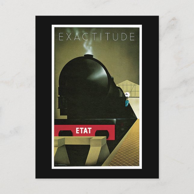 Carte Postale Exactitude Poster ferroviaire Vintage (Devant)