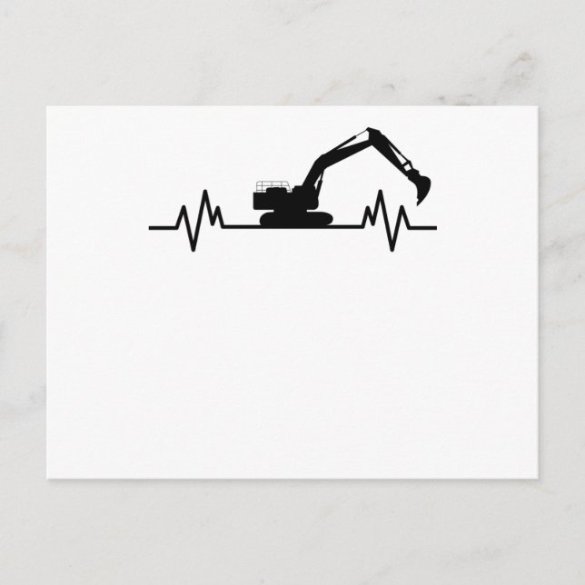 Carte Postale Excavateur Heartbeat Motif Constructeur Cadeau (Devant)