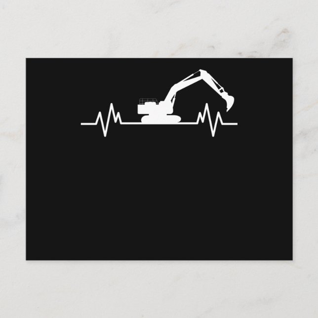 Carte Postale Excavateur Heartbeat Motif Constructeur Cadeau (Devant)