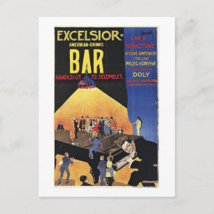 Carte Postale Excelsior Bar, Budapest, Hongrie, Vintage des anné