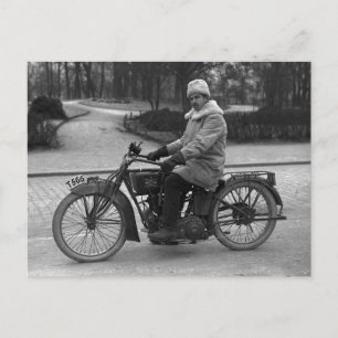 Carte Postale Excelsior moto à deux cylindres photo Vintage