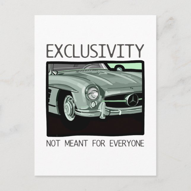 Carte Postale Exclusivité et richesse - vieille voiture classiqu (Devant)