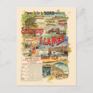 Carte Postale Excursions à la Mer France Poster vintage 1891