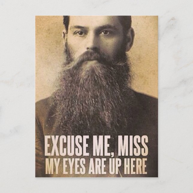 Carte Postale Excusez-moi Mlle, Mes yeux sont là (Devant)
