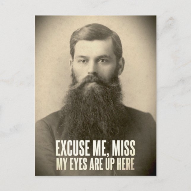 Carte Postale Excusez-moi, Mlle ; mes yeux sont là (Devant)