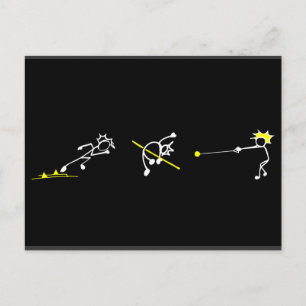Carte Postale Exécuter Jump Throw Stickman Track & Field Athleti