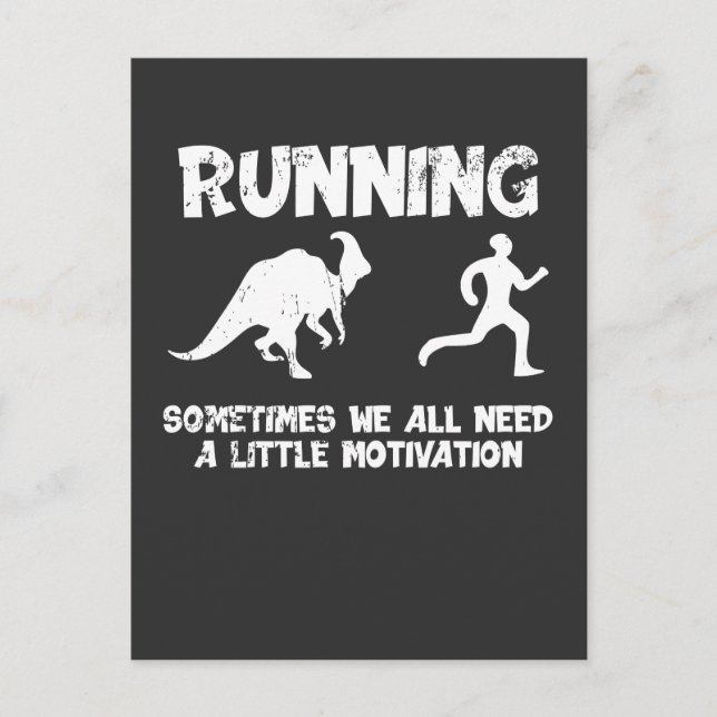 Carte Postale Exécution de Dinosaures Motivation Runner Dino (Devant)