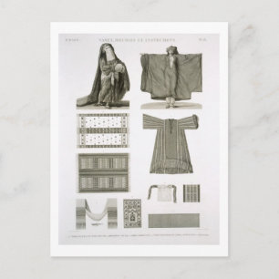 Carte Postale Exemples de costumes égyptiens et de soie, de 'Des