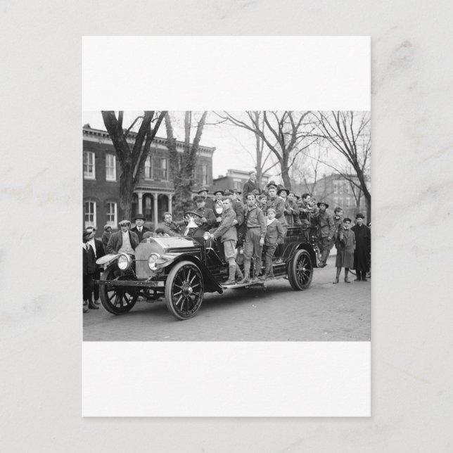 Carte Postale Exercice d'incendie de scout, années 1910 (Devant)