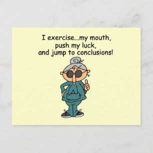 Carte Postale Exercice, poussée, humour de saut