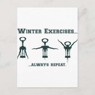 Carte Postale Exercices d'hiver amusants
