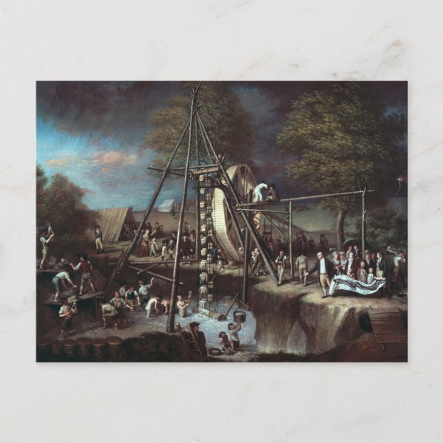 Carte Postale Exhumation du Mastodon, 1806 (Devant)