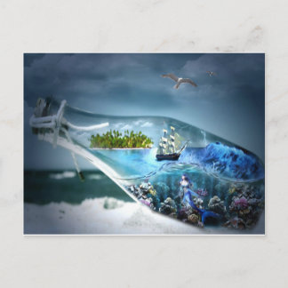 Carte Postale Expédier dans une bouteille
