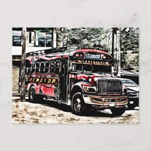 Carte Postale Expérience du bus de poulet au Guatemala