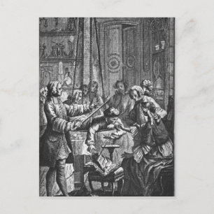 Carte Postale Expérience électrique faite sur un homme