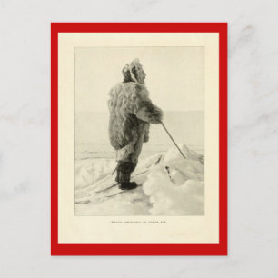 Carte Postale Explorateurs vintages, Roald Amundson en engins po