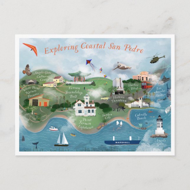 Carte Postale Exploration de la côte San Pedro Illustration (Devant)