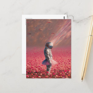 Carte Postale Explorer dans les fleurs avec du poisson volant