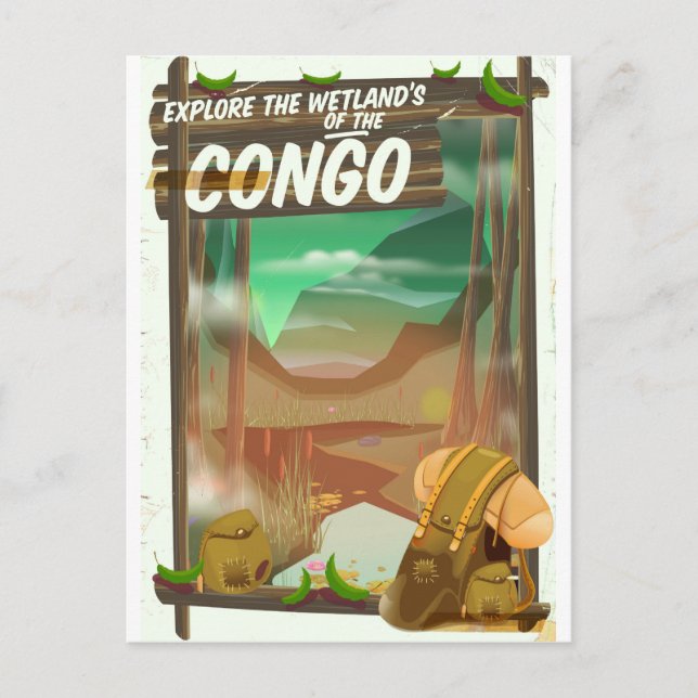 Carte Postale Explorez les zones humides du Congo (Devant)