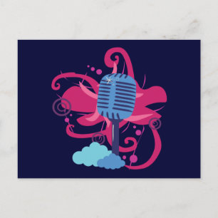 Carte Postale Explosion d'art microphone
