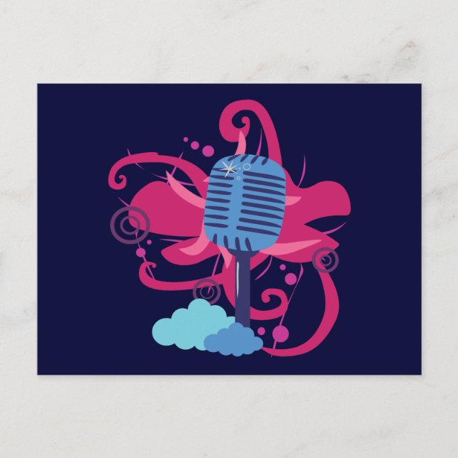 Carte Postale Explosion d'art microphone (Devant)