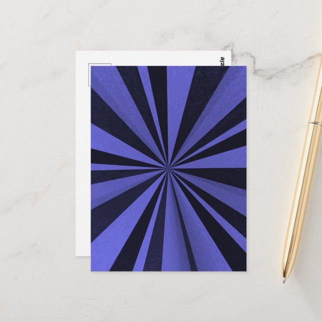 Carte Postale Explosion de couleur - Indigo (Devant/Arrière en situation)