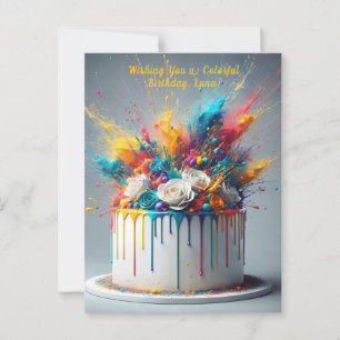 Carte Postale Explosion de joie – Gâteau d'anniversaire heureux
