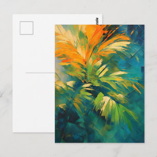 Carte Postale Explosion de palmier abstrait – Énergie tropicale