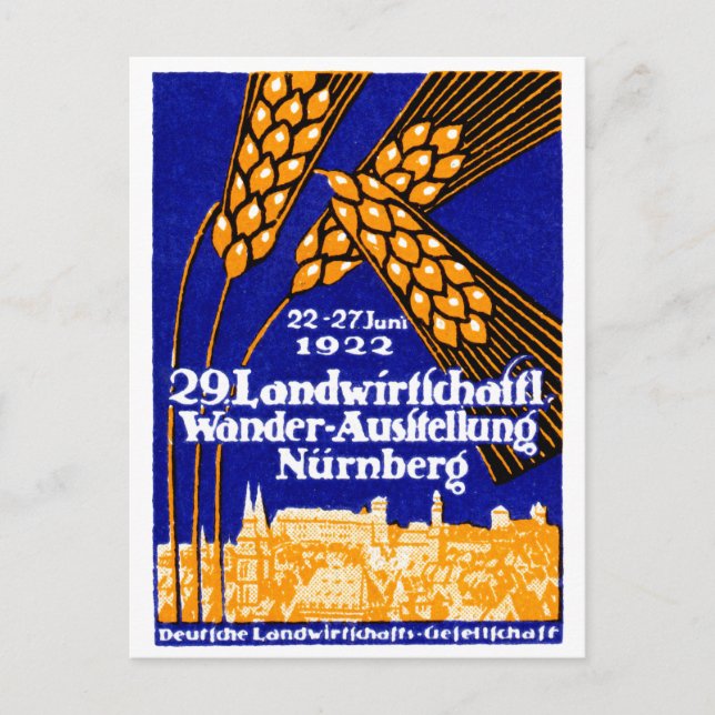 Carte Postale Exposition agricole de Nuremberg en 1922 (Devant)